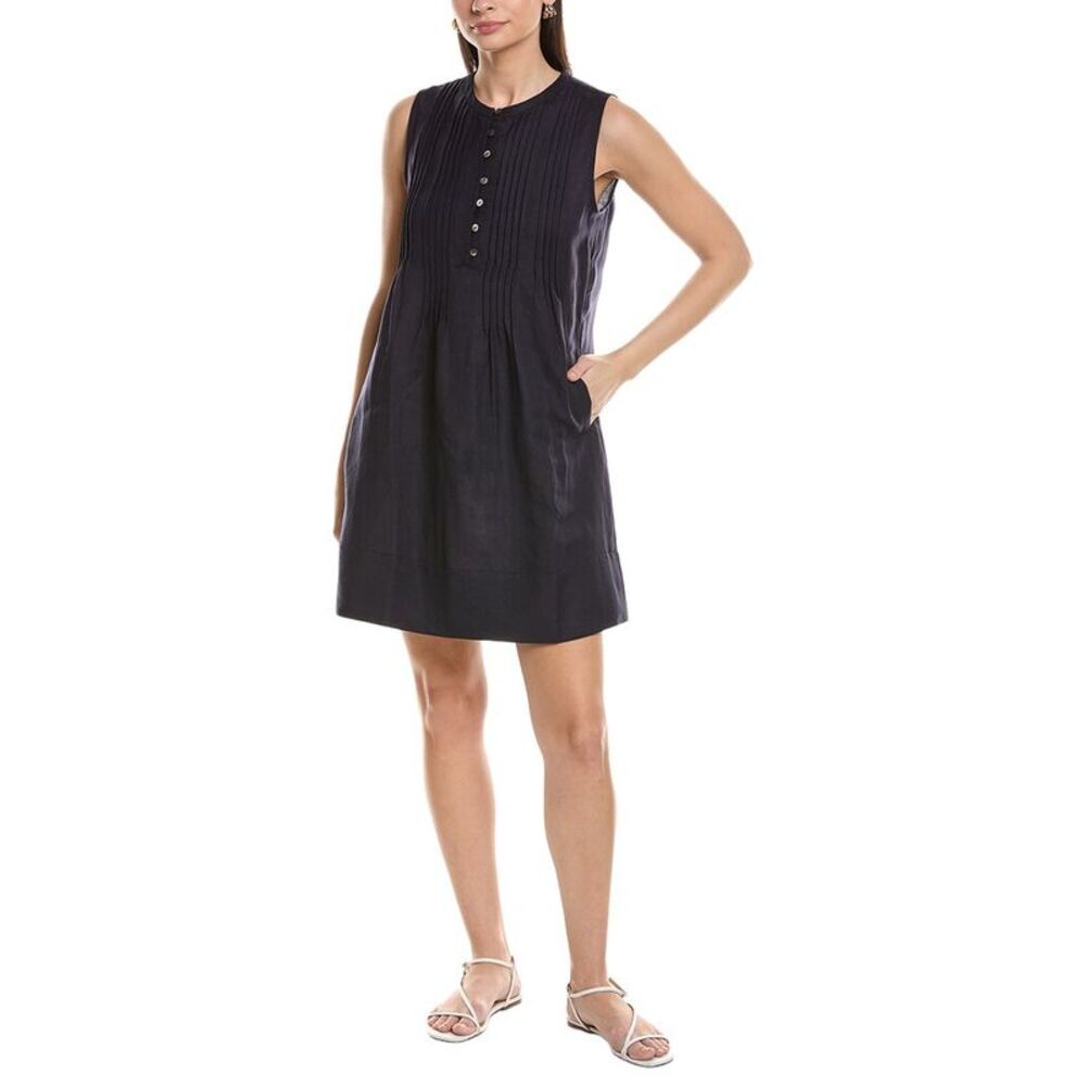 Jl Luxe Womens  Sleeveless Linen-Blend Mini Dress, Navy